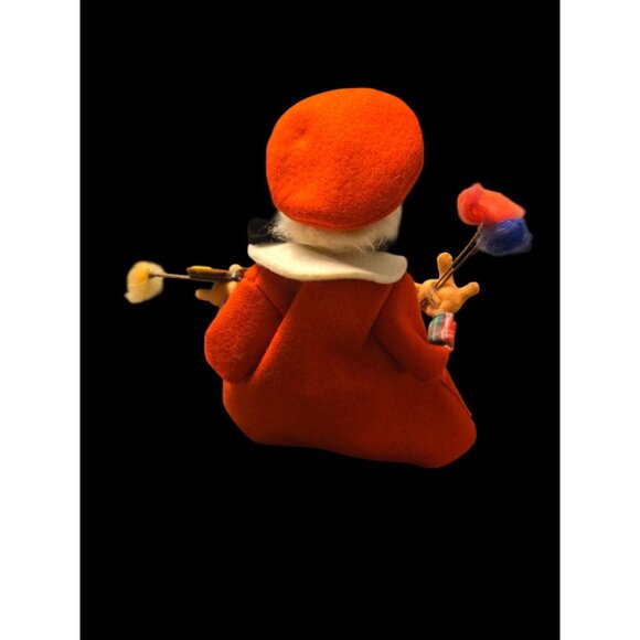 Handcrafted Frangini Firenze Artist Doll With Palette & Brush  Felt Figurine Red - Picture 2 of 5